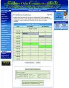 Screen shot of reserving time slot.